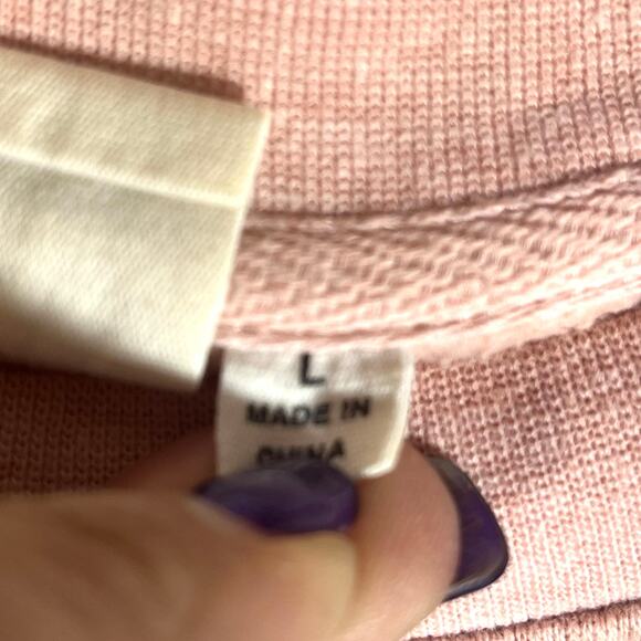 Vans Pink Sweater Off The Wall Boxy Pullover Long Sleeve Size Large - Picture 6 of 6